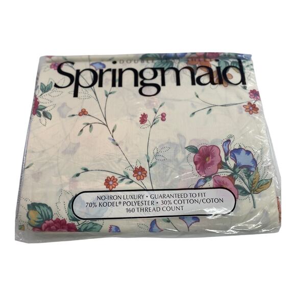 Springmaid Vintage Heritage Stencil Double Flat Fitted Standard Cases Sheet Set - Picture 3 of 6